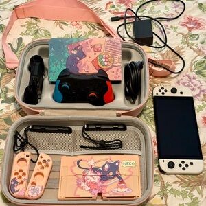 Nintendo Switch OLED with Accessories, SD card and Game